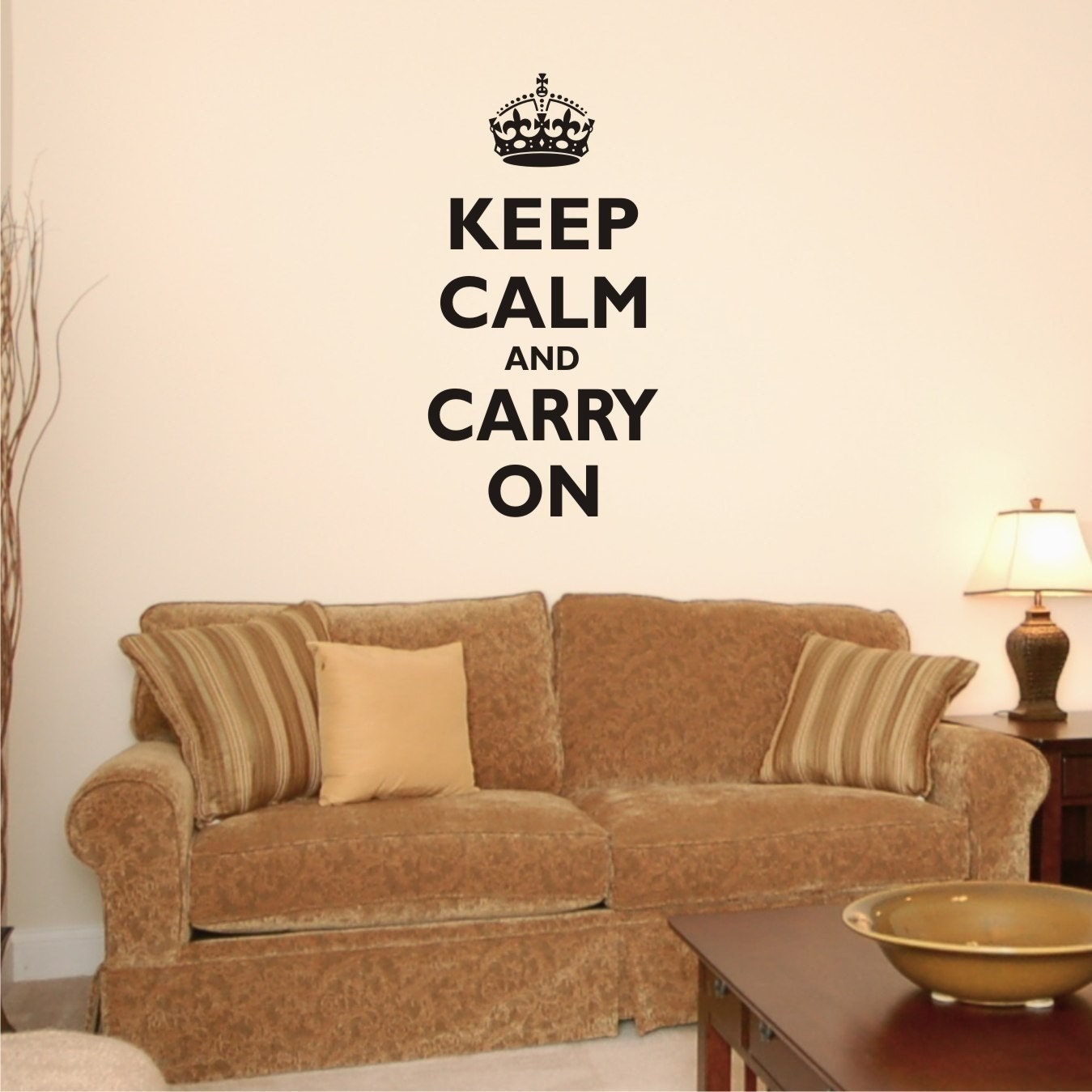 Vinyl Wall Art - Keep Calm and CARRY ON Vinyl Wall Decal  20 X 38