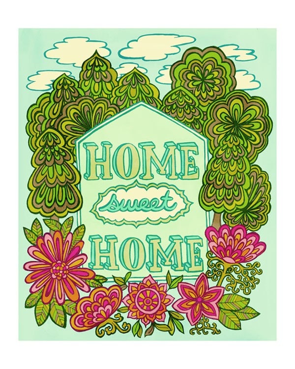 Home Sweet Home / Handwritten Type 8x10 Print