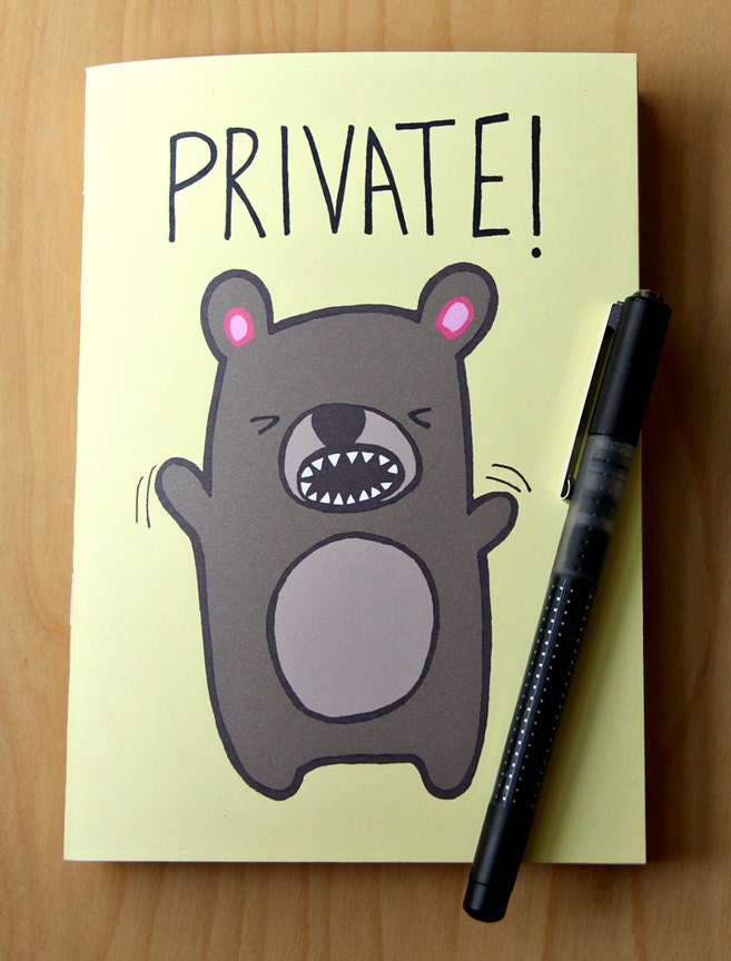 Woodland Bear Blank Diary Journal Notebook Sketchbook