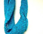 cotton & linen INFINITY scarf - hand knit cowl