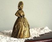 Vintage Brass Bell of Costumed Lady, Made in Belgium