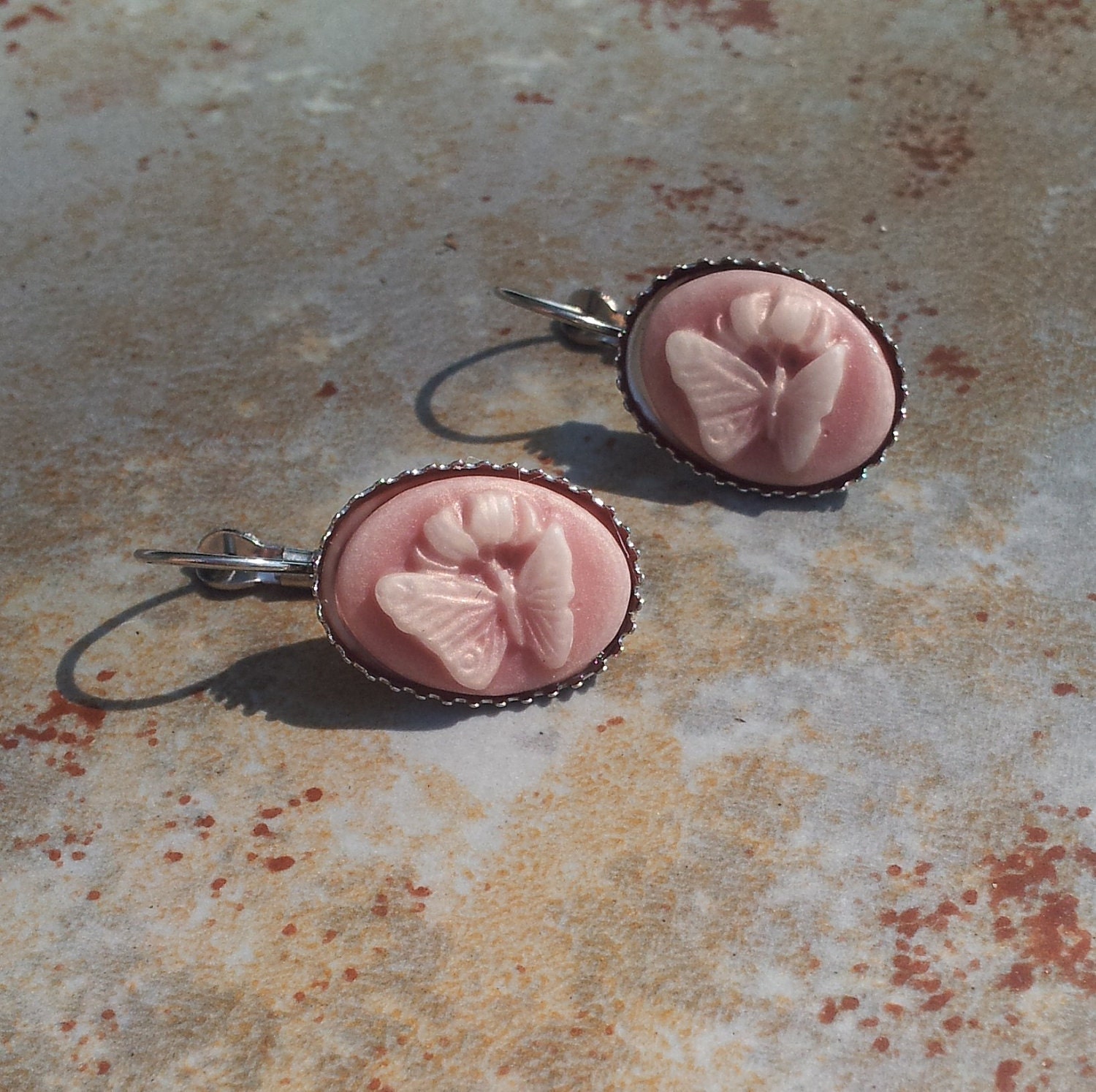 Butterfly Cameo Earrings