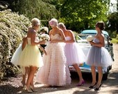 Sweetheart Wedding Dress -  Floor Length Ruffled Skirt with Custom Color by Ouma