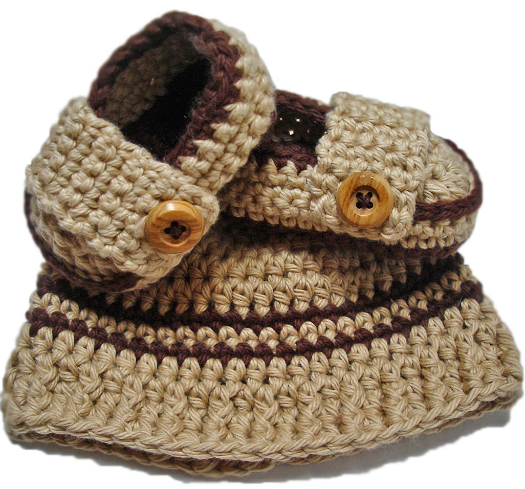 Crochet baby booties, Baby boy set hat and booties