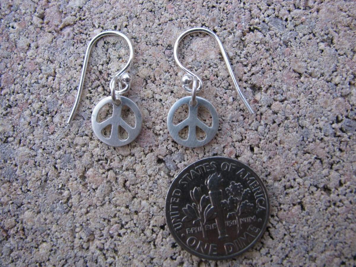 Silver Silver Peace Sign Earrings