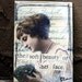 Soft Beauty Woman Holding Flowers Collaged ACEO Vintage Image & Handwritten Paper