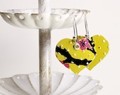 Recycled Jewelry heart earrings