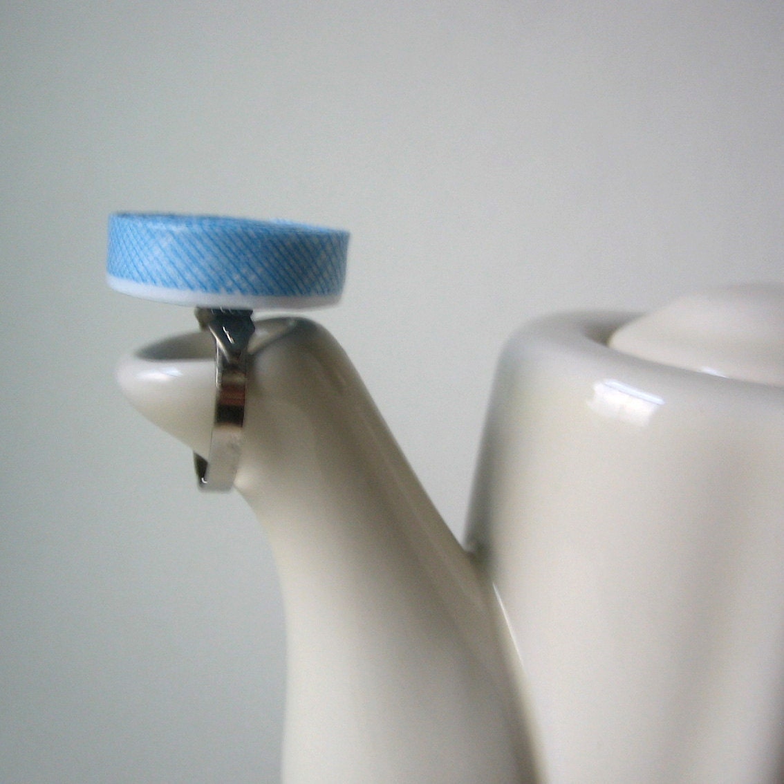 Earth Friendly Adjustable Ring Made With Blue Security Envelope - Meet Beverly