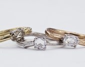 Custom Twig Solitaire Engagement Ring -  Made to Order  - Eco friendly recycled gold