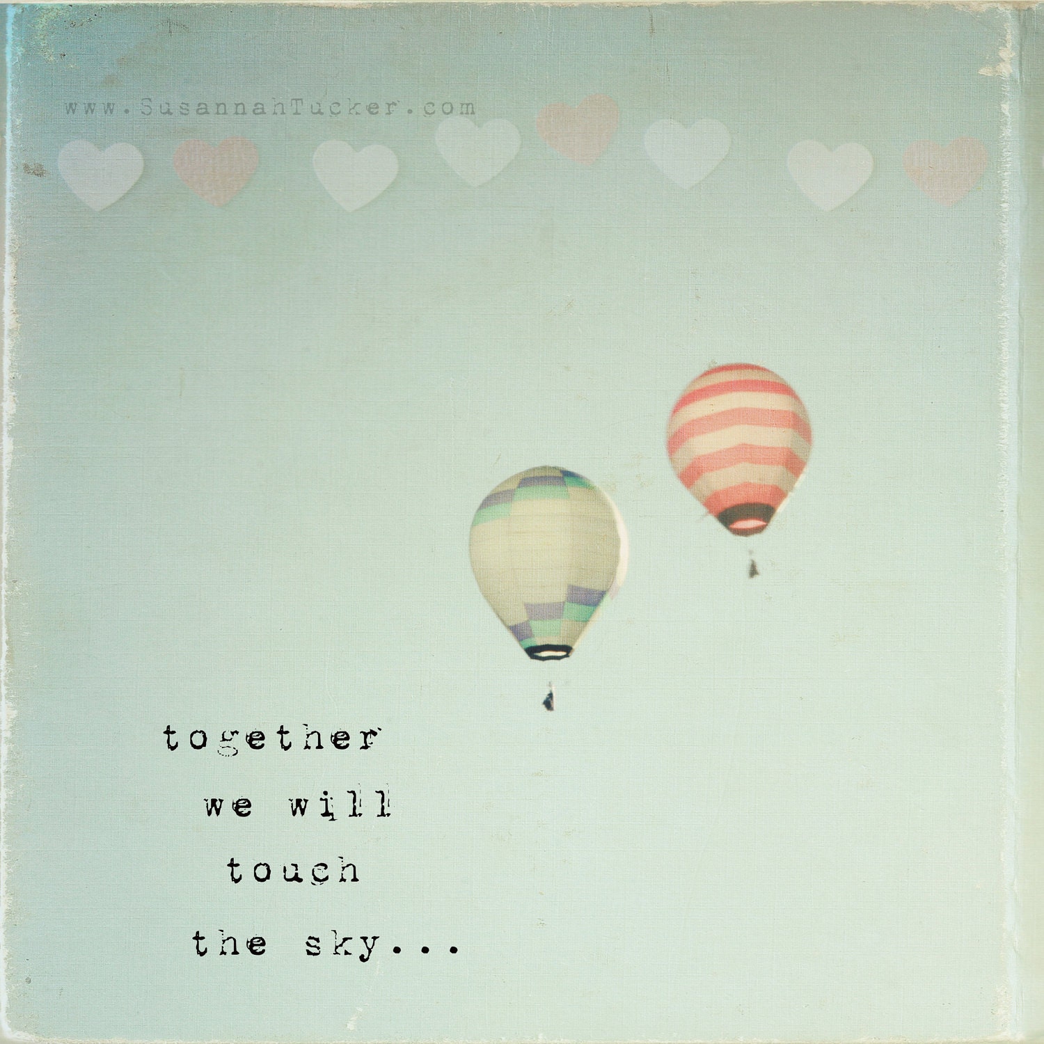 she believed in serendipity - 8x8" whimsical hot air balloon photo