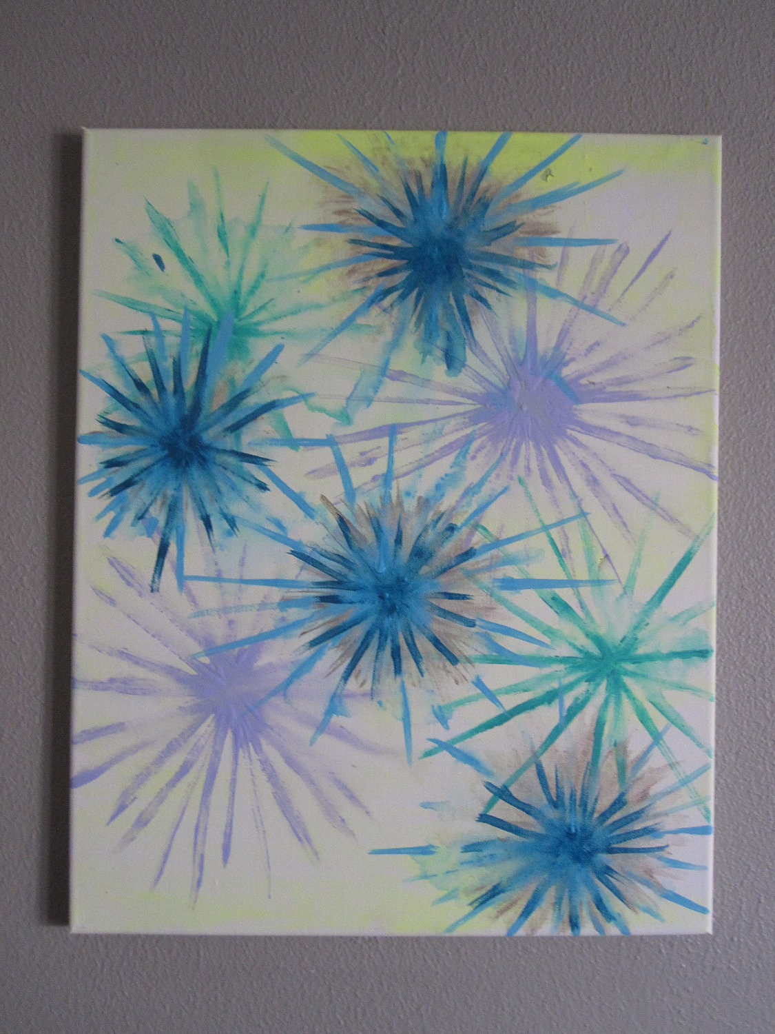 original abstract painting 16 x 20 passion flower