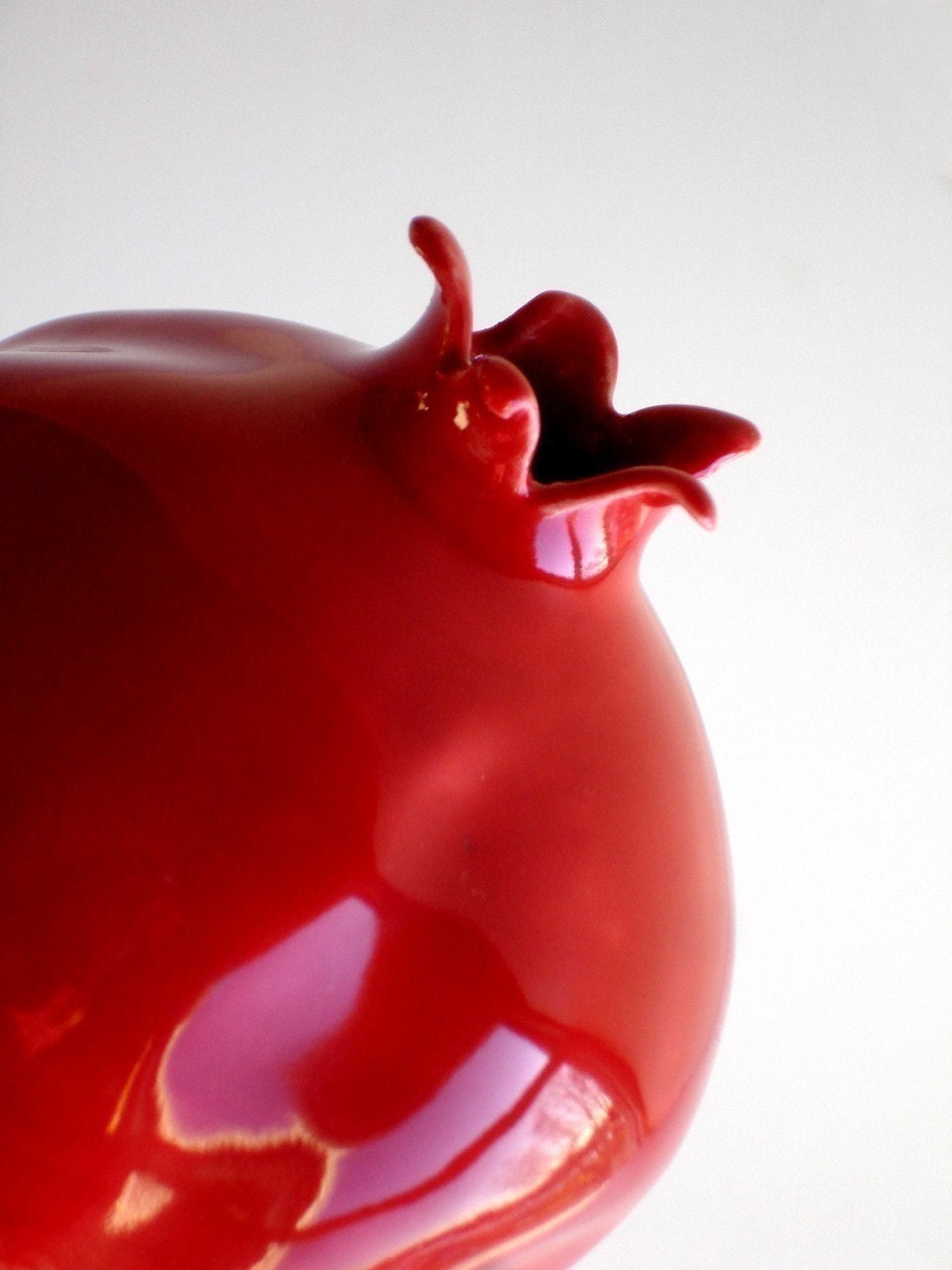 Porcelain Red Pomegranate Vase - IN STOCK
