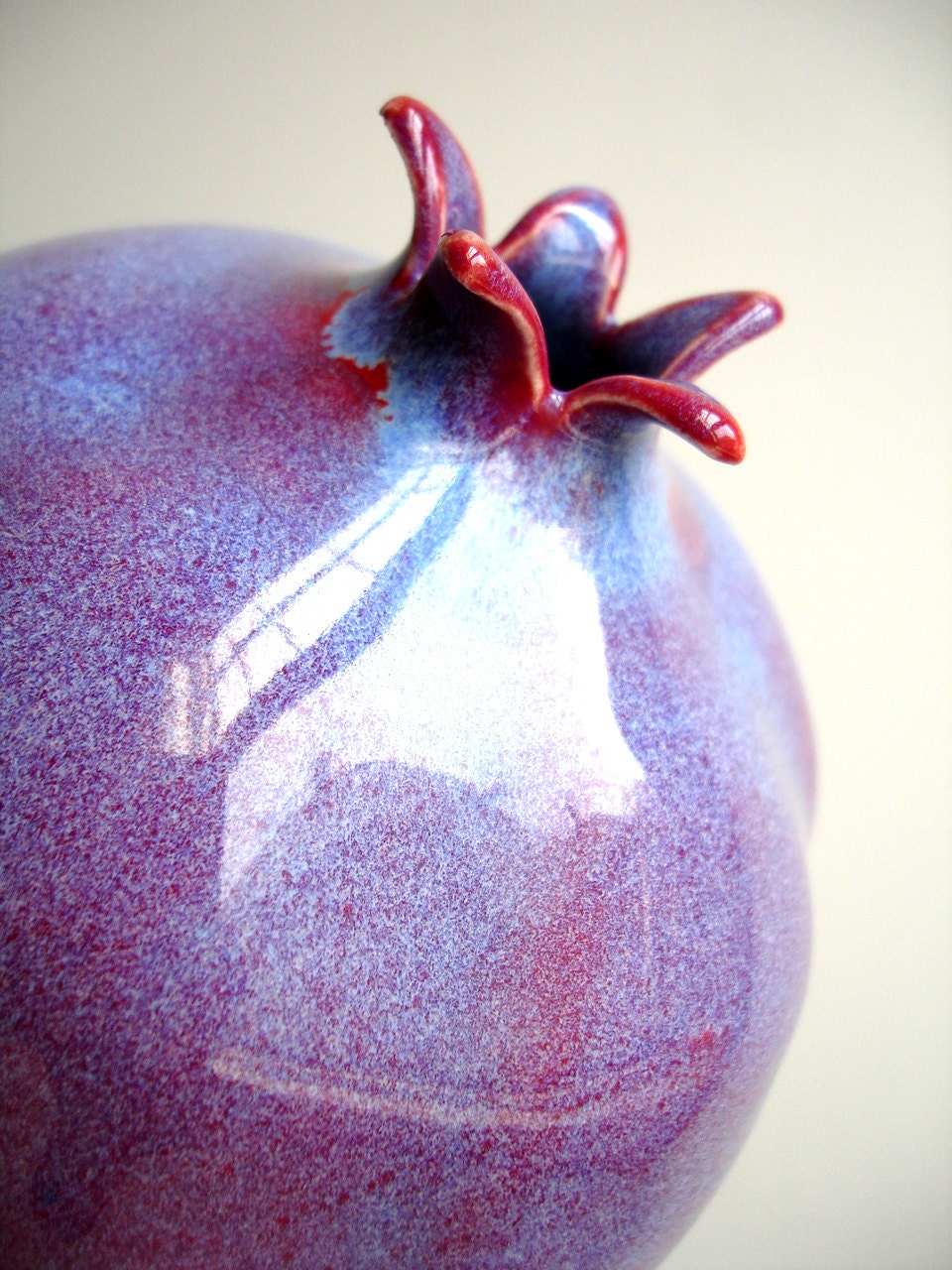 Purple Porcelain Pomegranate Vase