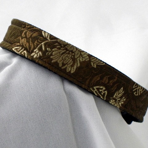 smoking jacket dog collar, 1 inch wide, adjustable, large to extra large, ready to ship