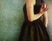 Painterly Photograph, Undress, 11x14 Sage Green Photo, Elegant Portrait, Female Figure