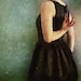 SALE Painterly Photograph, Undress, 11x14 Sage Green Photo, Elegant Portrait, Female Figure