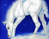 ACEO Fantasy Pegasus Horse Art Print Catch A Star