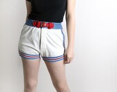 Vintage White Shorts Tomboy Bike Fun Sporty Sport - 26 inch waist - Nautical Summer Fashion