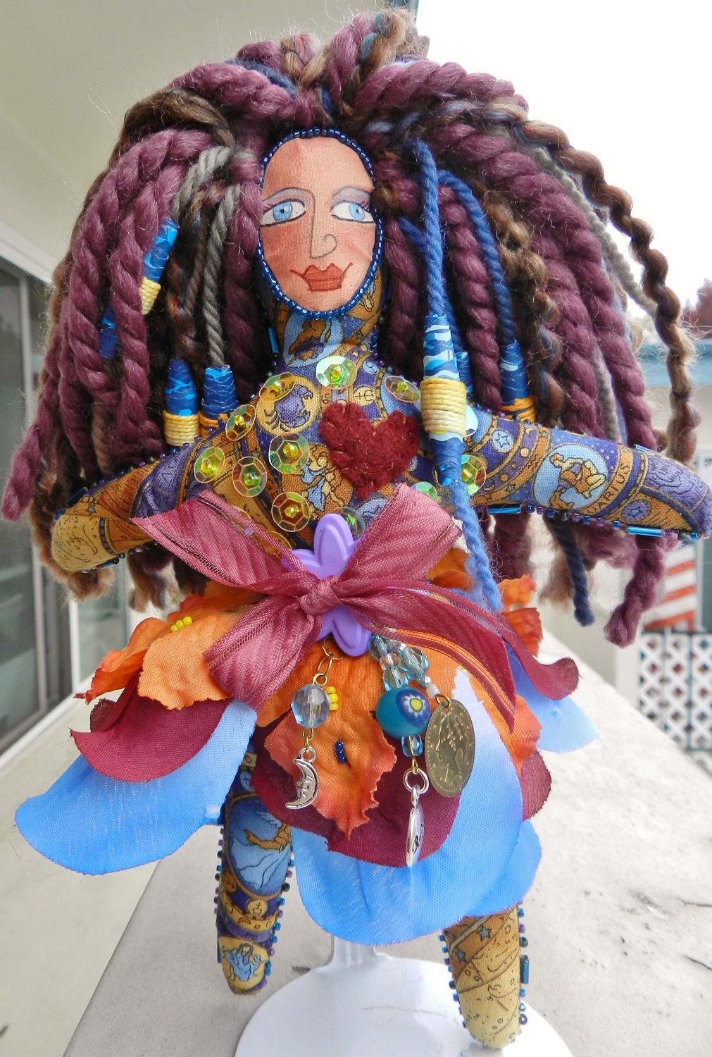 Zodiac Cloth Decorative Art Doll - beads and charms