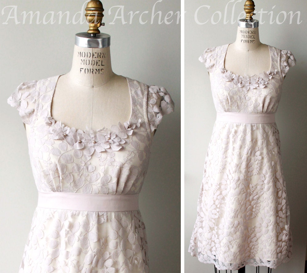 In Bloom, Nude Lace Dress, Made to Order