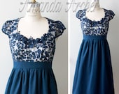 Enchantment Dress, Navy Lace, Made to Order