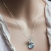 Blue Necklace, Blue Crystal Necklace , Blue Stone Necklace, White Flower Necklace