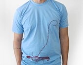 Mens Tshirt - Nautical French Pet Lobster in Medium - mens t shirt spring fashion clothing, gift for him