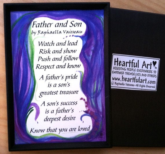 FATHER SON MAGNET Quotation Words Family Poem Heartful Art by Raphaella Vaisseau