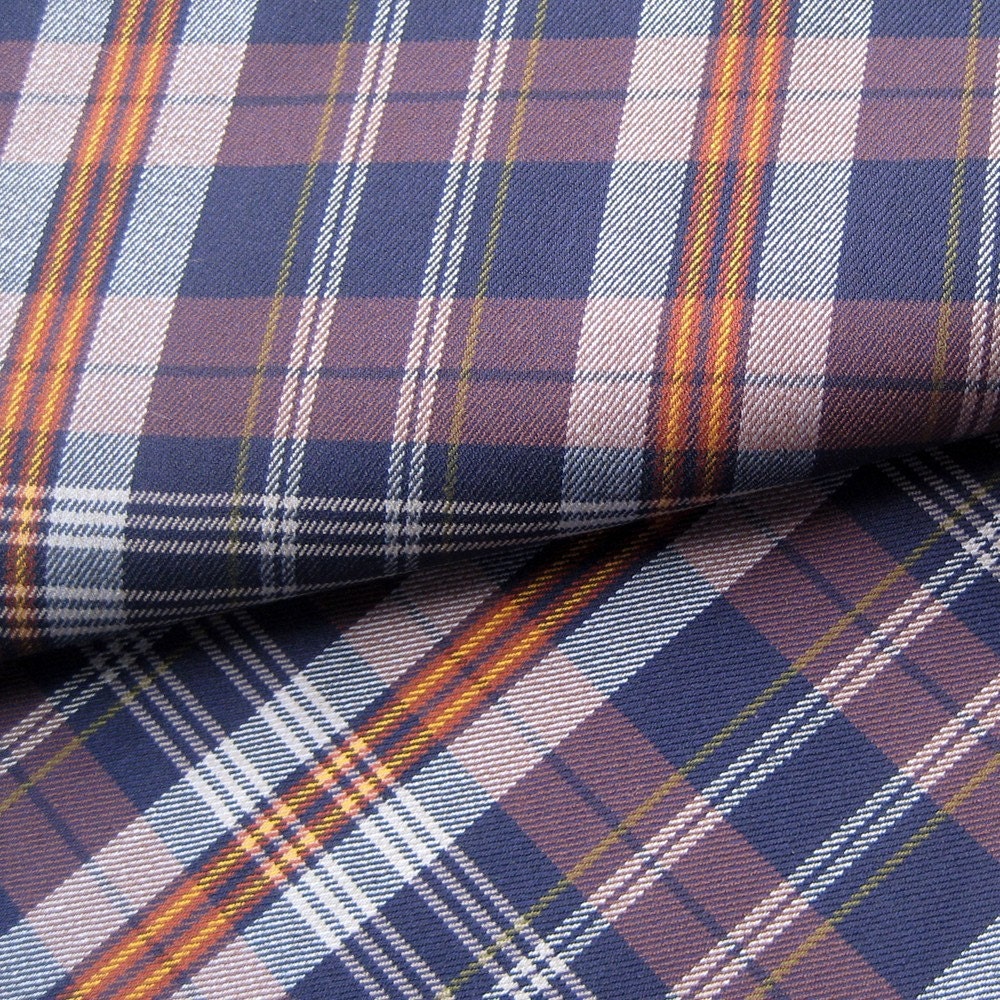 1960's Mad Men School Girl Plaid Vintage Lounge Stretch Fabric