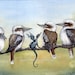 Unique 5x7 Australian Dragon Fantasy Art Print, 'Morning Gossip'