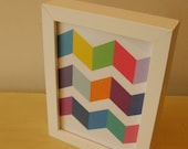 geometric. colorful cube design. room decor. art print