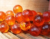 Grapes, 1960's Orange Grapes, Halloween Orange, Lucite Balls, Beach Drift Wood, Retro Funky Home Decor 58f