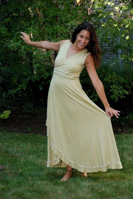 Full Length Ruffled Wrap Dress