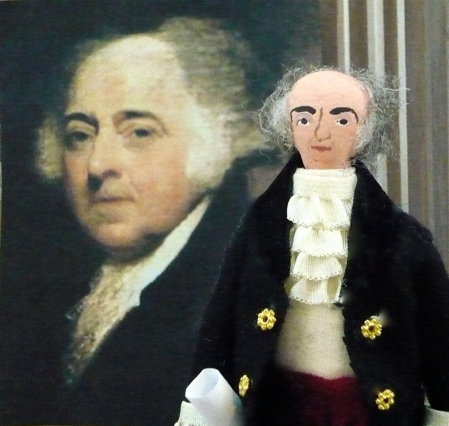 John Adams Doll Historical American President Miniature Art