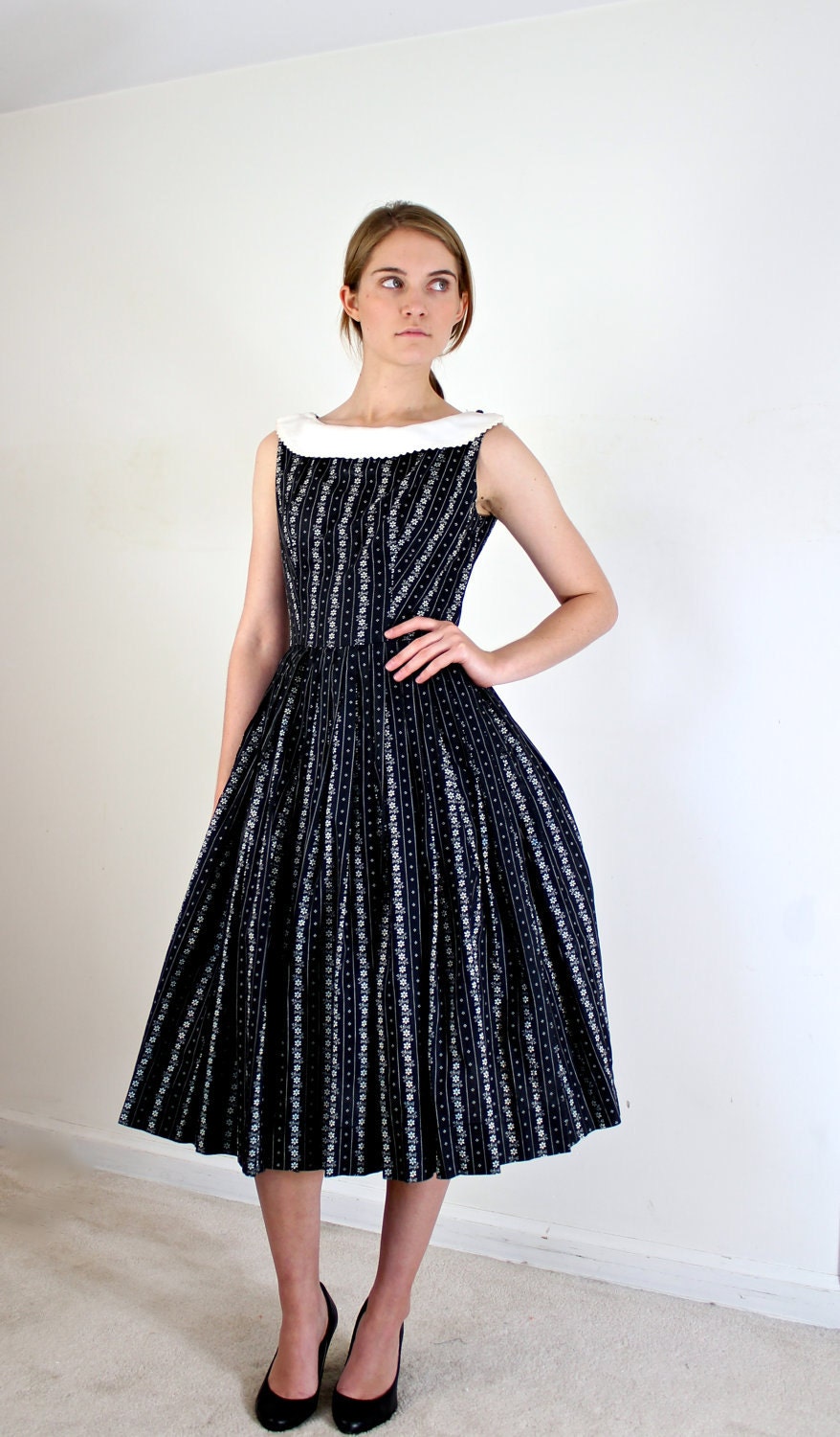 1950s Dress - Black and White 50s Dress
