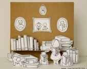 The cats love to read - Photo print - Paper diorama