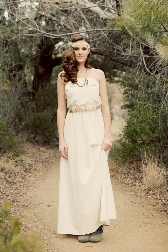 Strapless Bohemian Wedding Dress - The Lucy in the Sky Gown - Made to Order