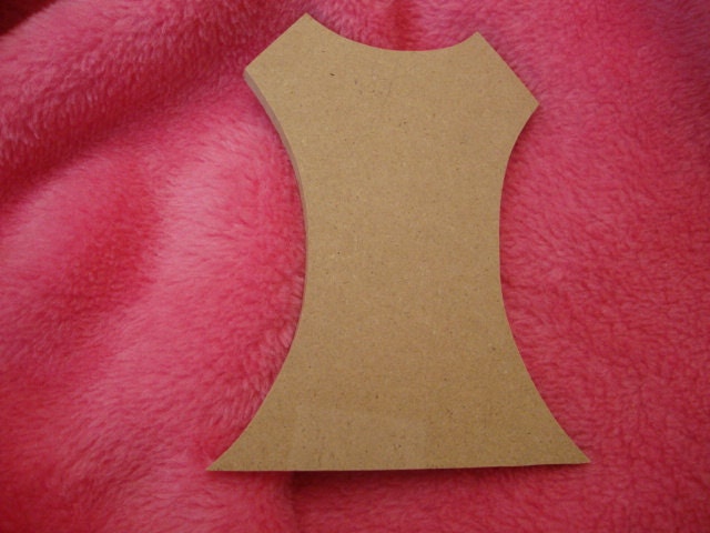Unfinished Mdf Wood Lady's Dress Bodice Shape Mosaic Base/Craft Shape 1/2 Inch Thick