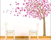 Tree Wall Decal Blowing Cherry Blossom - Vinyl Wall Art Sticker Decal - Bedroom Living Space - CT113