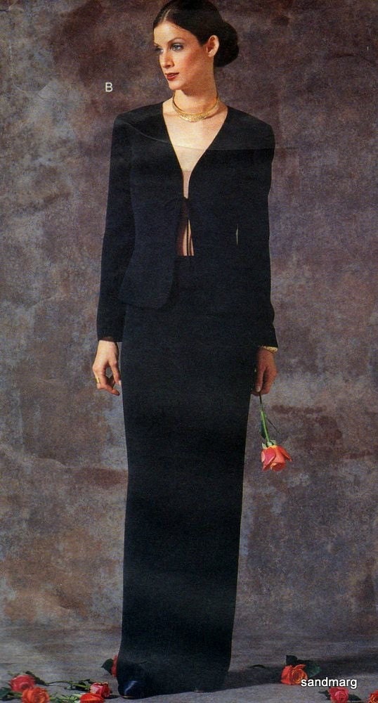 Vogue 2513 Guy Laroche Suit Jacket and Skirt Evening Sewing Pattern Sizes 6-8-10 Uncut