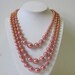 vintage Pink & Peach Champagne Multi-Strand Cocktail Necklace