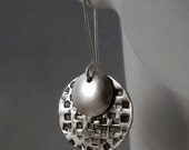 Hammered Circle Silver Earrings - Full Moon