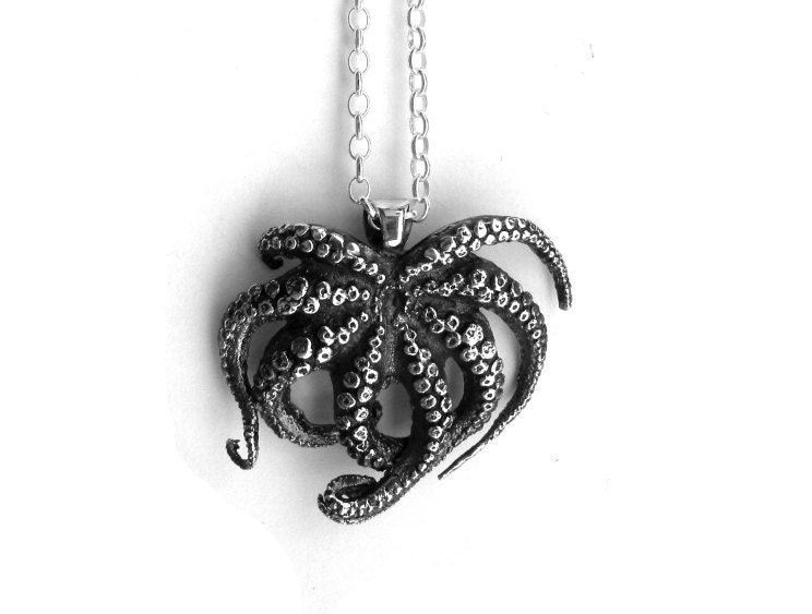Octopus Necklace Silver Tentacles