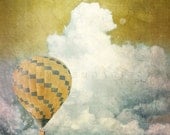 Nature photography, Lanscape photography, Baby nursery decor, Nursery decor, Clouds print, photography hot air balloon, 6x6(15x15cm)