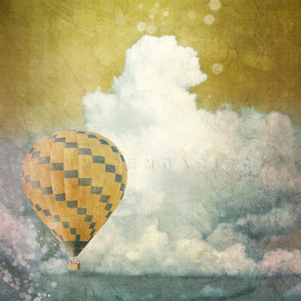 Nature photography, Lanscape photography, Baby nursery decor, Nursery decor, Clouds print, photography hot air balloon, 6x6(15x15cm)