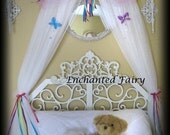 Fairy PRINCESS Boutique Bed Crown Canopy Enchanted Girls Bedding With Curtains SALE