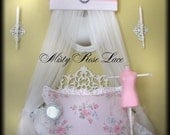 Bed Canopy Shabby Chic White Lace Crown Topper Upholstered Bedroom SaLe