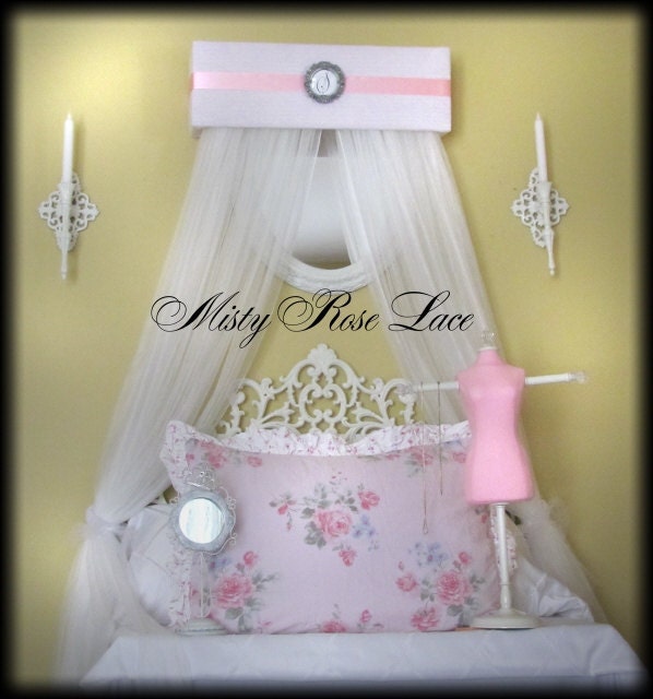 bed canopy shabby chic white lace crown topper by bed canopy shabby chic white lace crown topper by