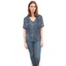 SALE - Vintage sheer denim print blouse Medium