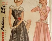 Vintage 1940s Peplum Dress Pattern Simplicity 2357 Bust 30